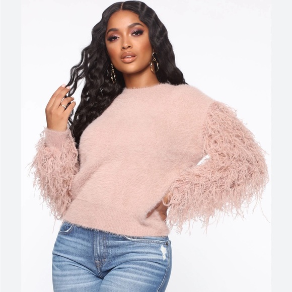 FASHIONNOVA | Cloudy skies fuzzy sweater - pink - Picture 1 of 7